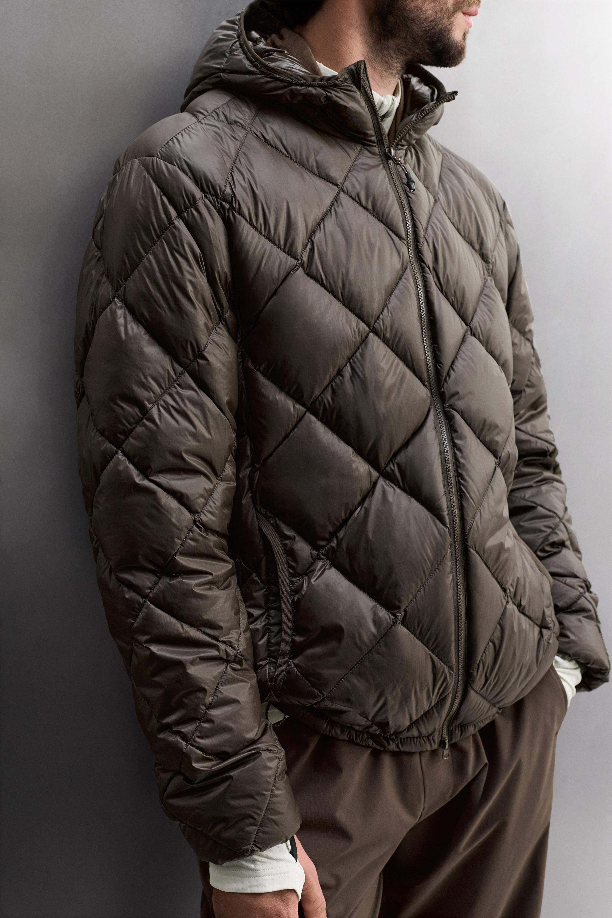 100% FEATHER PUFFER JACKET WITH HOODIE